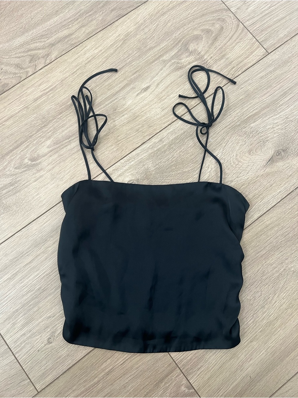 Urban Outfitters Black Satin Tie-Shoulder Cami